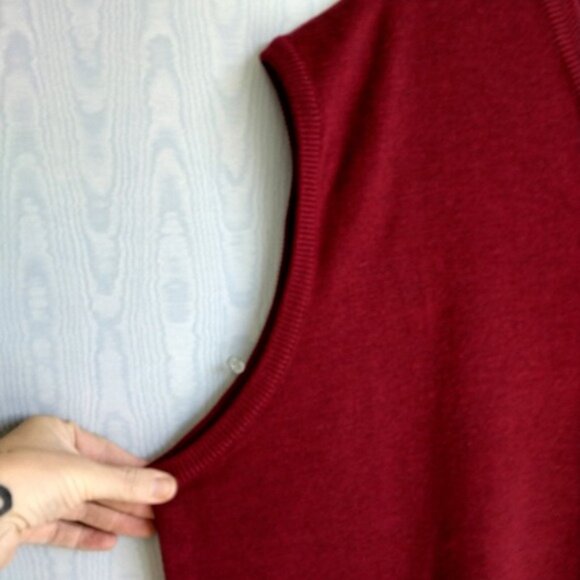 Men's 4XL Gionfriddo Merino Wool Blend Sweater Vest Italian Burgundy Preppy - Picture 2 of 7